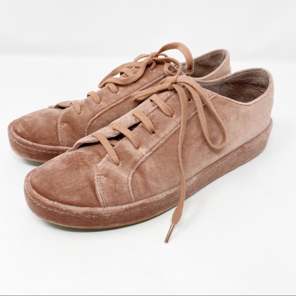 Joie Pink Daryl Velvet Low-Top Fashion Sneakers - Picture 1 of 8